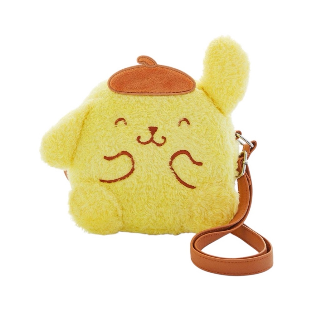 NEW Loungefly Sanrio Hello Kitty Pompompurin Fuzzy Crossbody Bag Purse